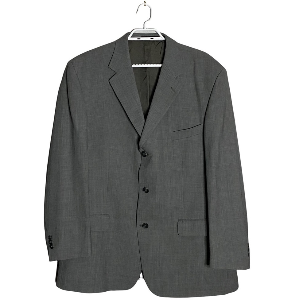 Moores Men Gray Button Front Formal Blazer Jacket